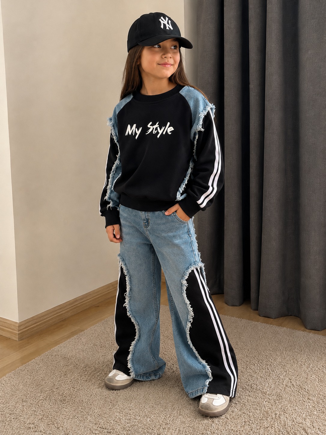 Siyah MY STYLE KOT GARNİLİ 2’Lİ KIZ TAKIM